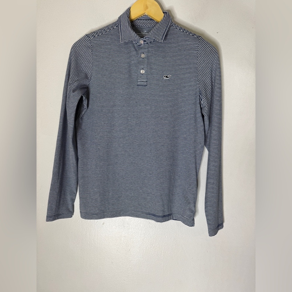 vineyard vines edgartown polo Blue White Stripe Boys Medium‎ (12-14 Years) Shirt